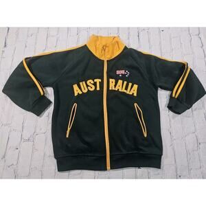 Hoxley Australia MENS SIZE SMALL Zip Sweater Green Yellow Stripes VINTAGE